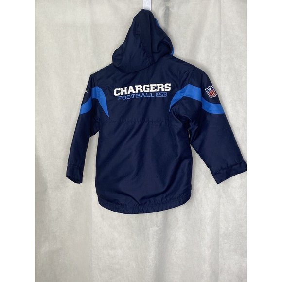 NFL On Field Reebok Boys Chargers Football Jacket Hooded Full Zip Size Medium - Picture 2 of 8